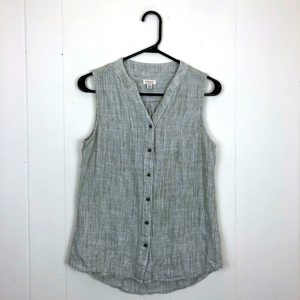 Weatherproof Vintage Linen Button Down Vest Sz S